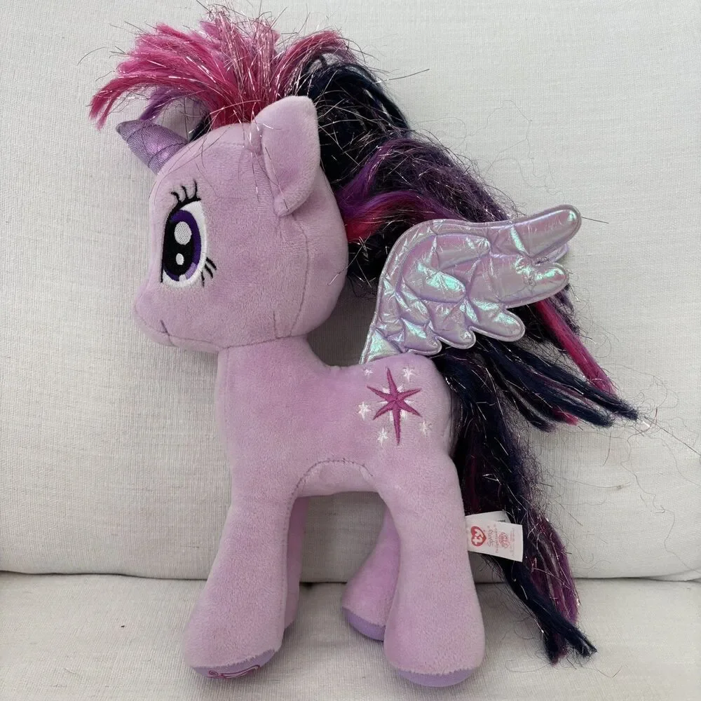 My Little Pony Twilight Sparkle & Pinkie Pie Plush Hasbro Ty Glitter Purple Pink